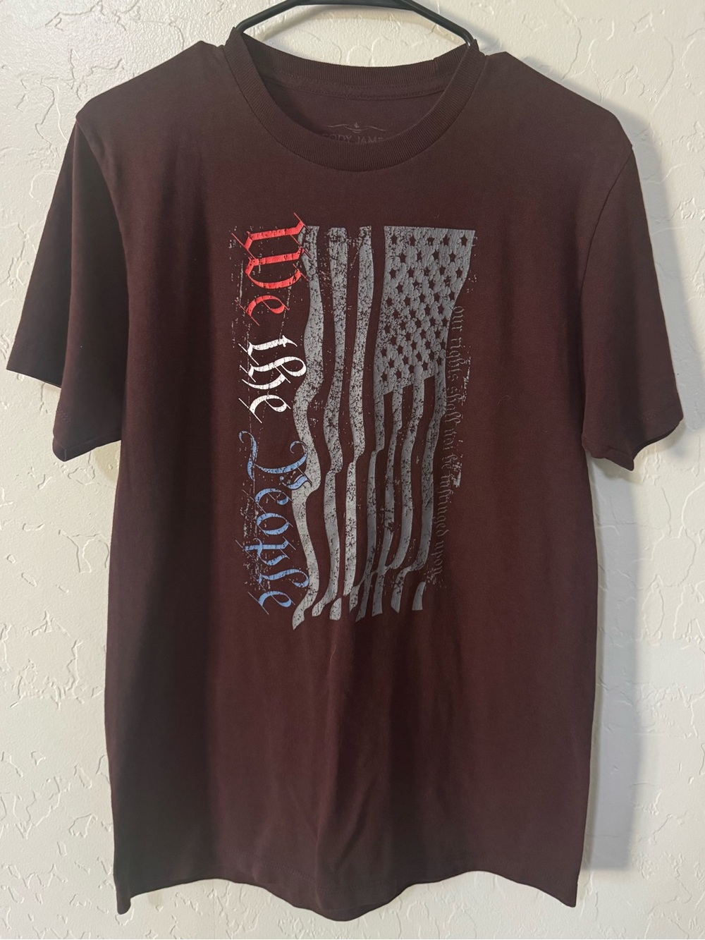 Cody James We The People American Flag T-Shirt Men’s Medium Burgundy Western